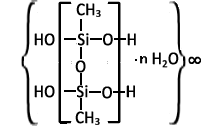 Cheminė polimetilsiloksano polihidrato formulė